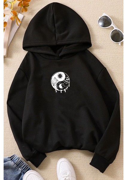 Çocuk Yin & Yang Tasarım Sweatshirt