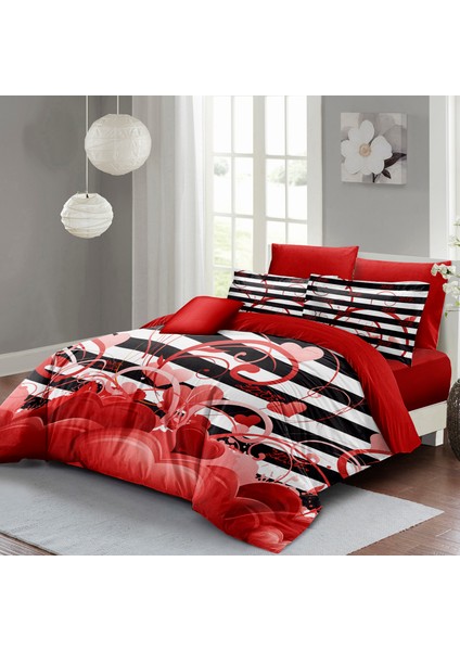 Sevgililer Günü Çift Kişilik Nevresim TAKIMI%100 Pamuk Saten Fantastic Love