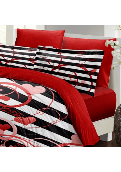 Sevgililer Günü Çift Kişilik Nevresim TAKIMI%100 Pamuk Saten Fantastic Love modelleri