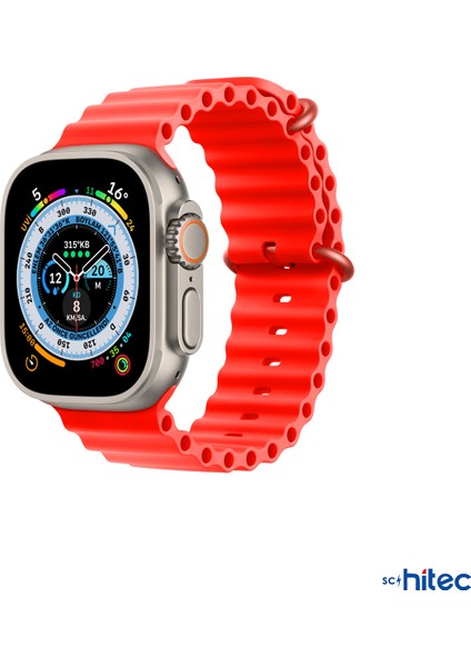 42-49MM Yeni Nesil Apple Uyumlu Akıllı Saat Kordonu Silikon Kırmızı modelleri