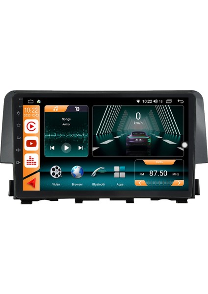 Honda Civic Fc5 Android 10 Carplay Özellikli Navigasyon Multimedya Ekran 2gb Ram + 32GB HDD
