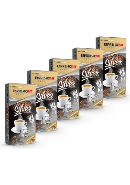 Premium Silver Alüminyum Kapsül Kahve 50'li Nespresso Uyumlu