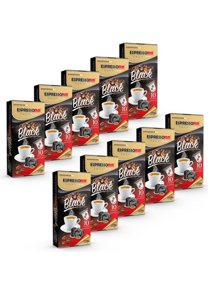 Premium Black Alüminyum Kapsül Kahve Nespresso® Uyumlu 100 Adet