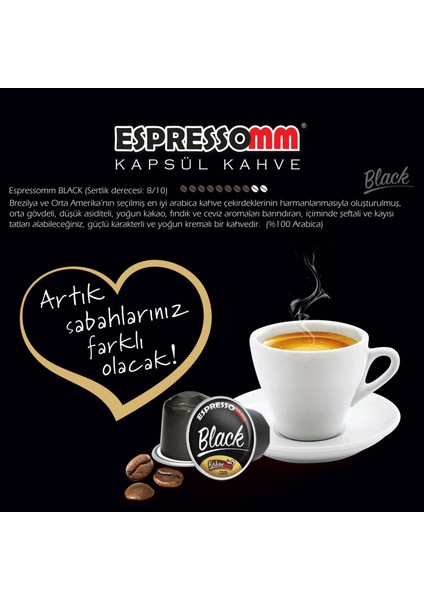 Premium Black Alüminyum Kapsül Kahve Nespresso® Uyumlu 100 Adet