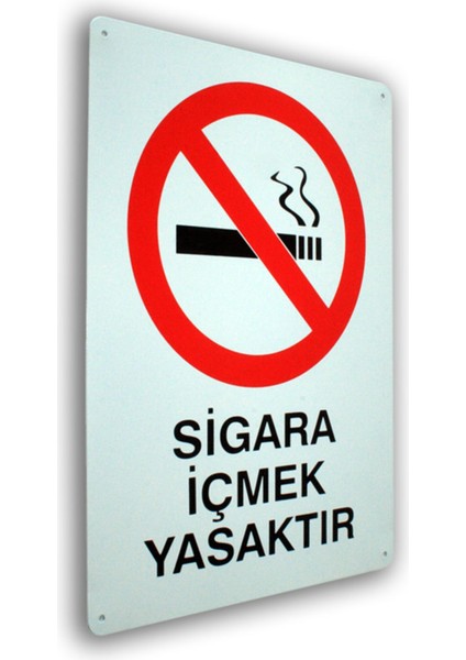 Pano Metal Iş Güvenliği Levhası Sigara Içmek Yasaktır 25,5X36 cm