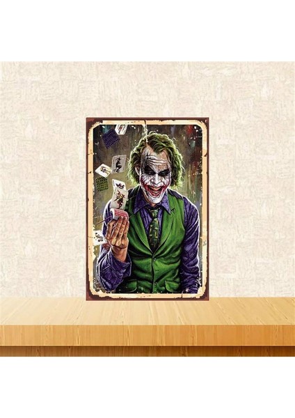 Ahşap Vintage Tablo " Joker" Ahşap Mdf 25X35CM