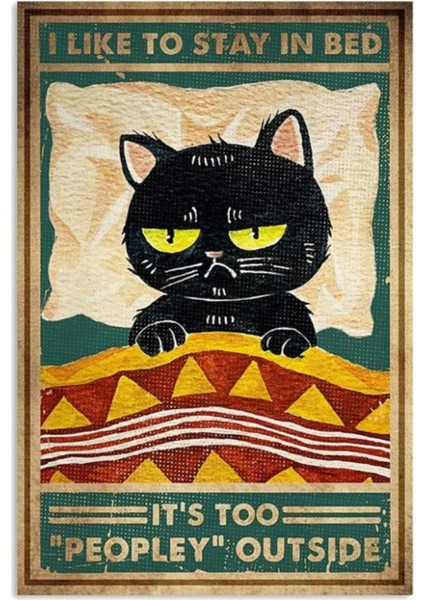 Ahşap Vintage Tablo " I LIKETOSTAYINBEDAHŞAPMDF25X35CM