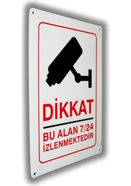 Metal Levha Dikkat Kamera 25,5*36CM