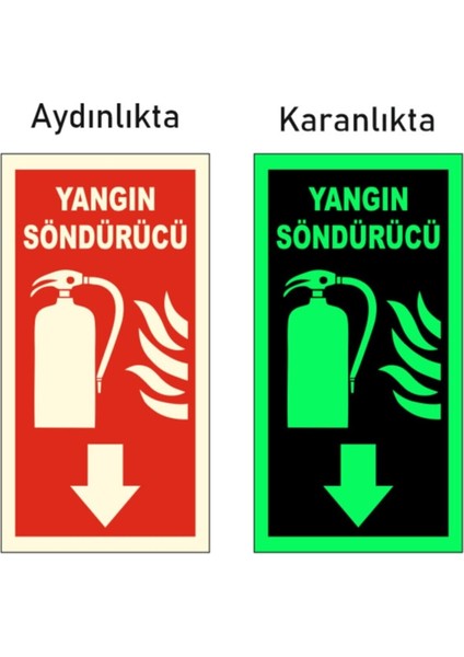 Fotolümen Fosforlu Yangın Söndürücü Levhası
