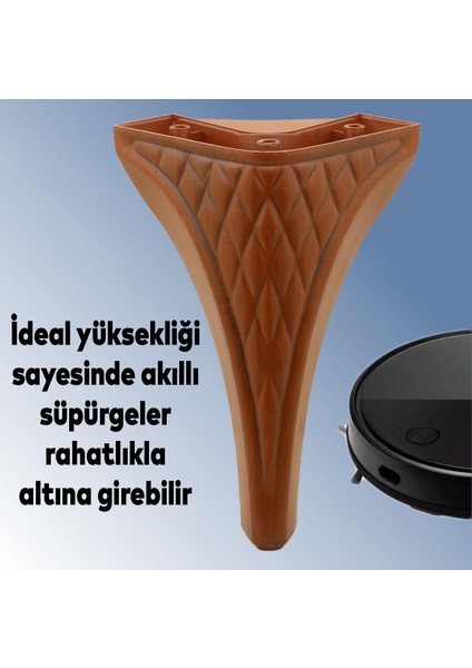 Petek Lüks Mobilya Kanepe Sehpa Tv Ünitesi Koltuk Puf Ayağı 20 cm Kahverengi Baza Ayak modelleri