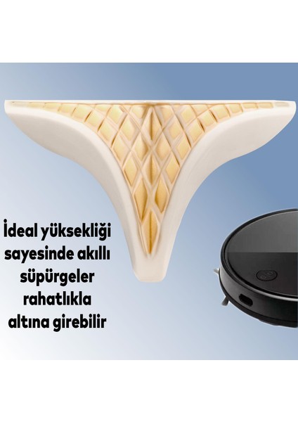 Petek Lüks Mobilya Kanepe Sehpa Tv Ünitesi Koltuk Puf Ayağı 12 cm Krem Altın Baza Ayakları