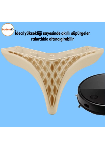 Petek Lüks Mobilya Kanepe Sehpa Tv Ünitesi Koltuk Puf Ayağı 12 cm Krem Kahve Baza Ayakları fiyatları