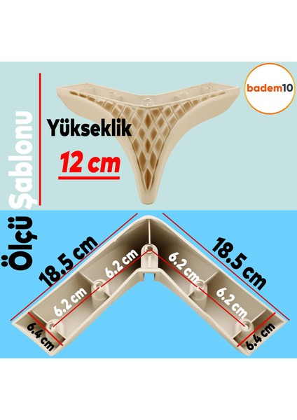 Petek Lüks Mobilya Kanepe Sehpa Tv Ünitesi Koltuk Puf Ayağı 12 cm Krem Kahve Baza Ayakları fırsatları