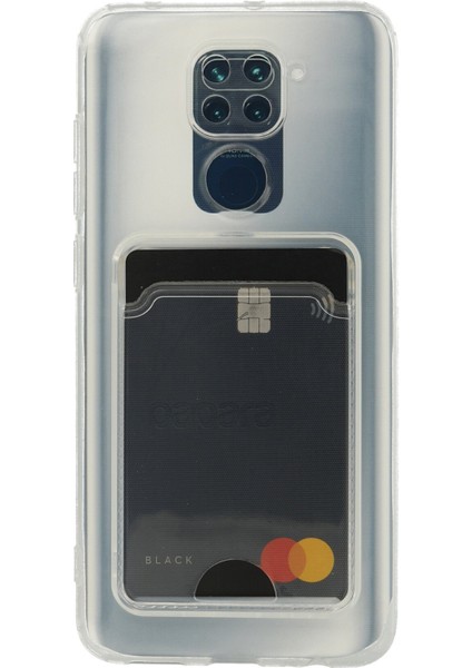 Xiaomi Redmi Note 9 Kılıf Kart Şeffaf Silikon - Şeffaf