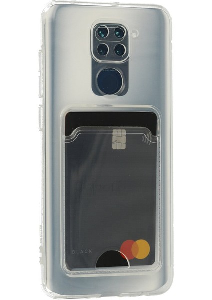 Xiaomi Redmi Note 9 Kılıf Kart Şeffaf Silikon - Şeffaf