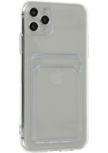 iPhone 11 Pro Max Kılıf Kart Şeffaf Silikon - Şeffaf