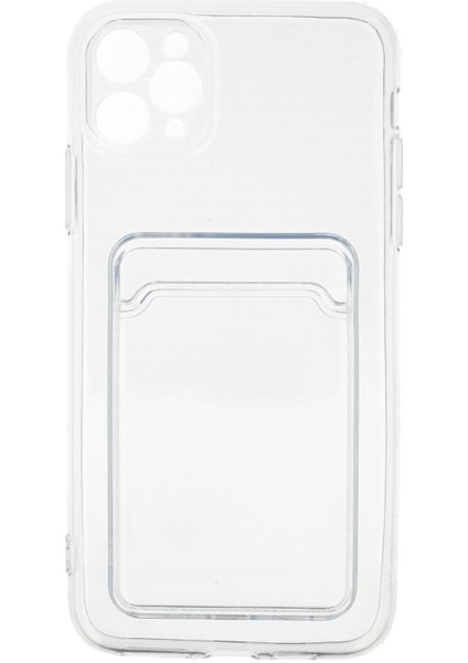 iPhone 11 Pro Max Kılıf Kart Şeffaf Silikon - Şeffaf