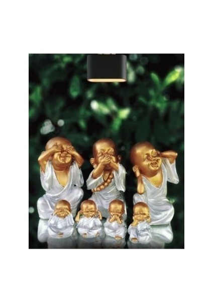 7 Adet Dekoratif Görmedim Duymadım Bilmiyorum El Yapımı Biblo