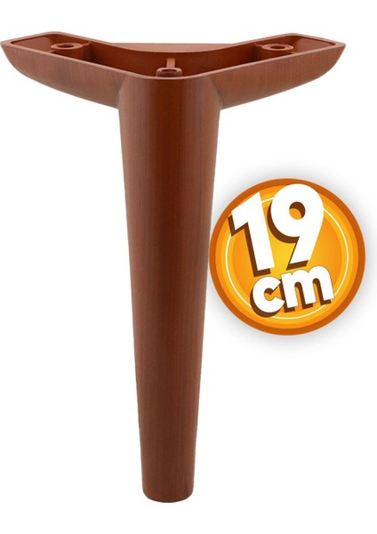 Piko Lüks Mobilya Kanepe Sehpa Tv Ünitesi Koltuk Ayağı 19 cm Ahşap Desenli Kahve Baza Ayakları