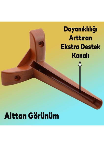 Piko Lüks Mobilya Kanepe Sehpa Tv Ünitesi Koltuk Ayağı 19 cm Ahşap Desenli Kahve Baza Ayakları