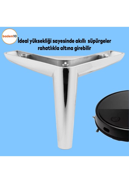 Piko Lüks Mobilya Kanepe Sehpa Tv Ünitesi Koltuk Ayağı 14 cm Parlak Krom Baza Ayakları fiyatları