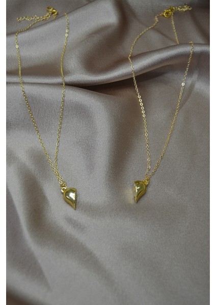 Mıknatıslı Sevgili Çift Kolye Mıknatıslı Kalp Kolye