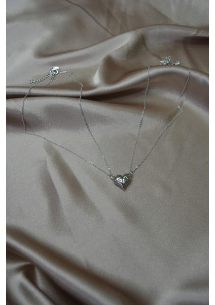 Mıknatıslı Sevgili Çift Kolye Mıknatıslı Kalp Kolye