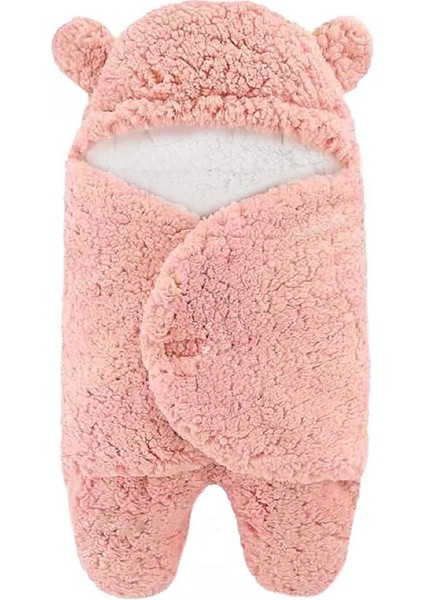 Nesli Yeni Doğan 0-6 Ay Bebek Dış Kundak Uyku Tulumu Wellsoft Peluş Kapüşonlu Sarma Battaniye