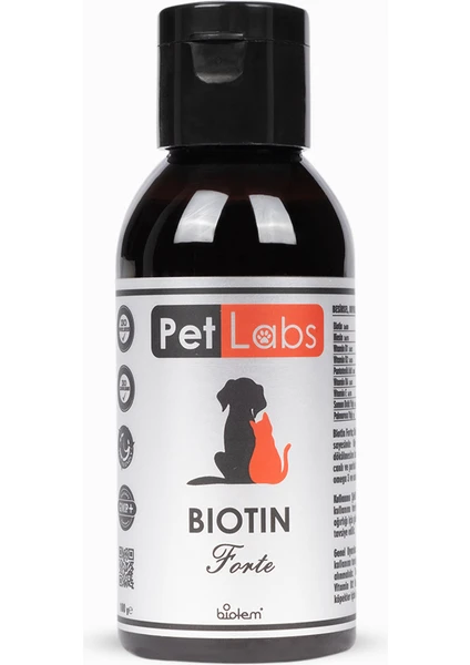 Pet Labs Biotin Forte 100 Ml. ( Kedi ve Köpekler Için Tüy Sağlığı Damlası ve Tırnak Bakımı)