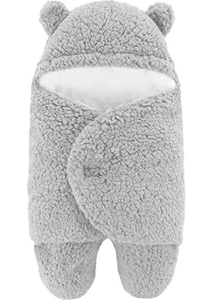 Nesli Yeni Doğan 0-6 Ay Bebek Dış Kundak Uyku Tulumu Wellsoft Peluş Kapüşonlu Sarma Battaniye