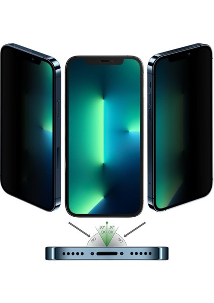 iPhone 12 Pro Uyumlu (12 Pro) Privacy Gizleyen Hayalet Temperli Cam Ekran Koruyucu