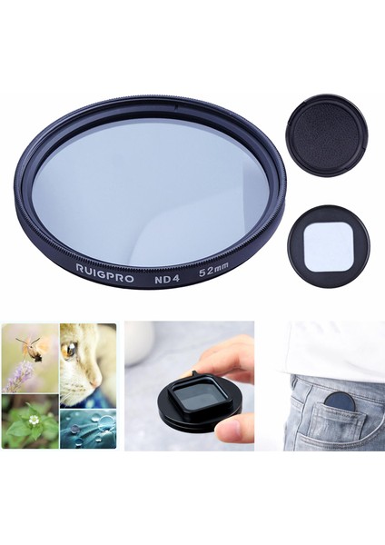 Strade Store Adaptör Aksesuarlı Lens Kapakları ile 52MM Lens Filtre Seti (Yurt Dışından)