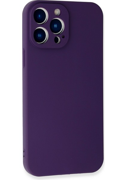 Happycase iPhone 13 Pro Kılıf First Silikon - Mor