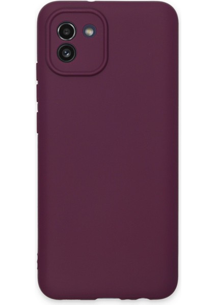 Happycase Samsung Galaxy A03 Kılıf First Silikon - Mürdüm