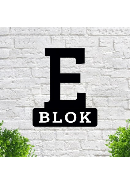 Apartman Site Bina Blok Yönlendirme E Blok 34X40 cm Alüminyum Siyah