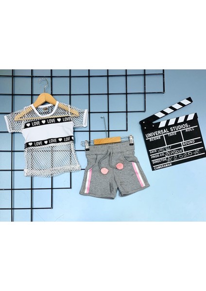 Love Fileli Şortlu Kız Takım modelleri