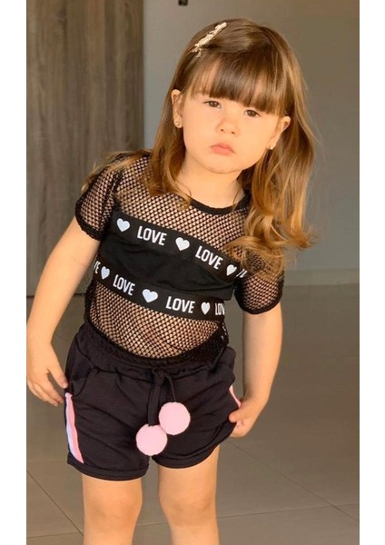 Love Fileli Şortlu Kız Takım indirimleri
