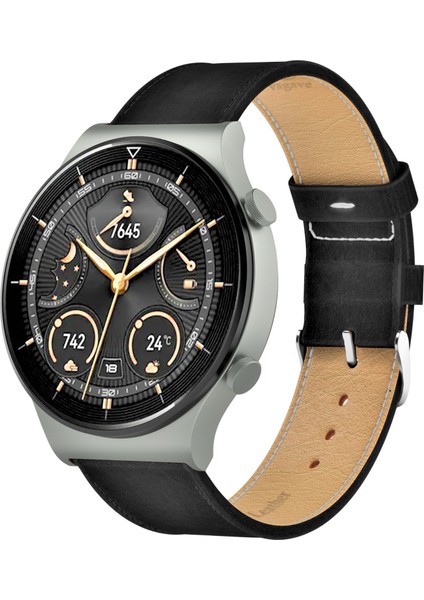 Huawei Watch Siyah Deri Kordon Gt2 E Gt2e Gt2pro Gt3 Pro Gt3pro Watch GT4 Gt 2 3 4 Huawei Watch 4 Pro Ultimate Pro Se 2e Elite Siyah Deri Kayış 46 22mm