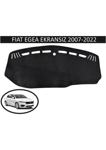 2015 - 2020 Modellerine Uygun Fiat Egea Ekransız Torpido Koruma Halısı Siyah Kenar Renk Siyah