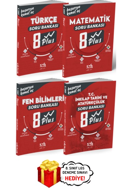 8.Sınıf LGS Türkçe Matematik Fen Inkılap Plus Soru Bankası Seti Plus