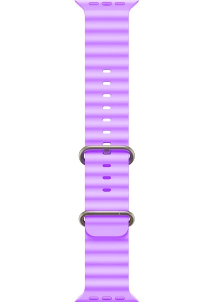 42-49MM Yeni Nesil Apple Uyumlu Akıllı Saat Kordonu Silikon Mor