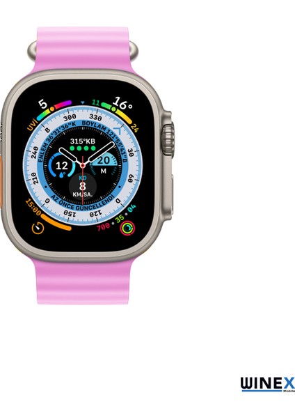 42-49MM Yeni Nesil Apple Uyumlu Akıllı Saat Kordonu Silikon Lila fiyatları