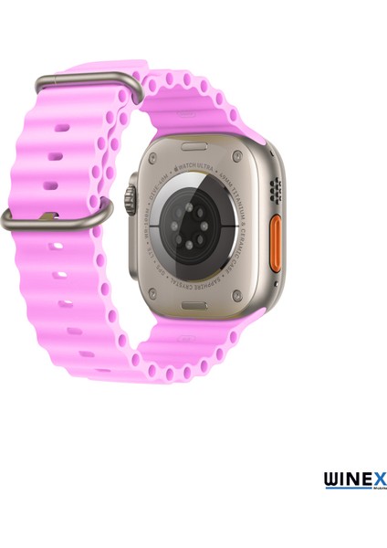 42-49MM Yeni Nesil Apple Uyumlu Akıllı Saat Kordonu Silikon Lila modelleri