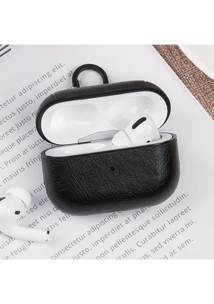 Airpods Pro (2. Nesil) Lüx Deri Suni Deri Kılıf 360 Koruma