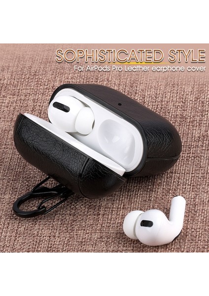 Airpods Pro (2. Nesil) Lüx Deri Suni Deri Kılıf 360 Koruma