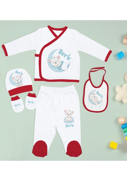 Kids Kişiye Özel Kırmızı Yeni Doğan Hastane Çıkışı, Anneye Hediye, Isimli Nazar Kolye, 9 Parça Bebek Hediye Seti-3 fiyatları