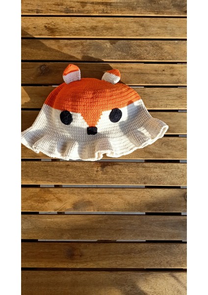 Handmade Tilki Desenli Kadın-Erkek Şapkası, %100 Pamuk fırsatları