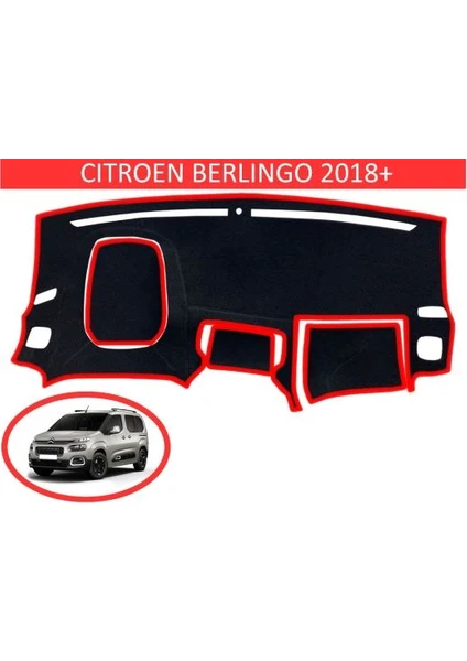 Lee Willson 2018+ Modellerine Uygun Citroen Berlingo Torpido Koruma Halısı Kenar Renk Kırmızı