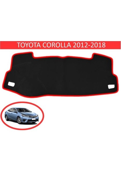 Lee Willslon 2012-2018 Modellerine Uygun Toyota Corolla Torpido Koruma Halısı Siyah Kenar Renk Kırmızı