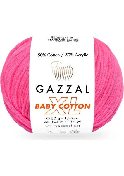 Baby Cotton Xl El Örgü Ipi Neon Pembe 3461